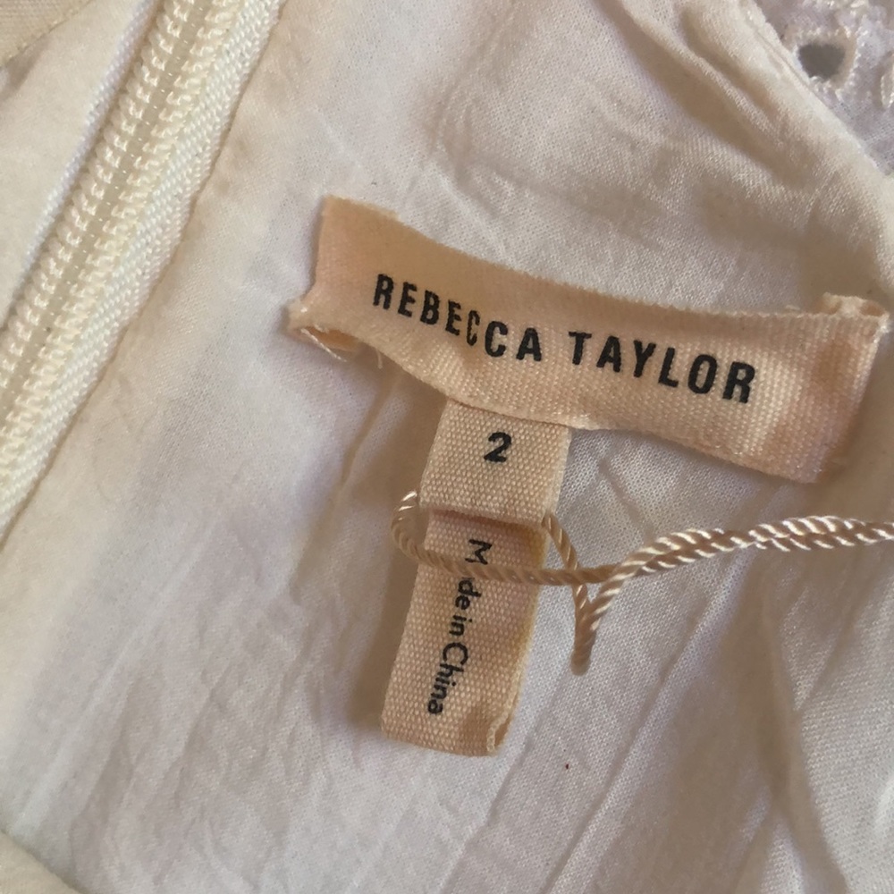 Rebecca Taylor NWT Sleeveless Embroidered Popover Camisole Dress in Snow 🔥 - Picture 8 of 12